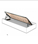 Liftup sengebeslag m/gasdæmper, sort metal (sæt) - flere varianter