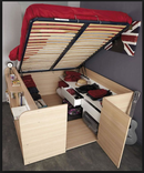 Liftup sengebeslag m/gasdæmper, sort metal (sæt) - flere varianter