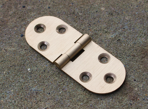 Kanthængsel 30x80 mm, børstet messing