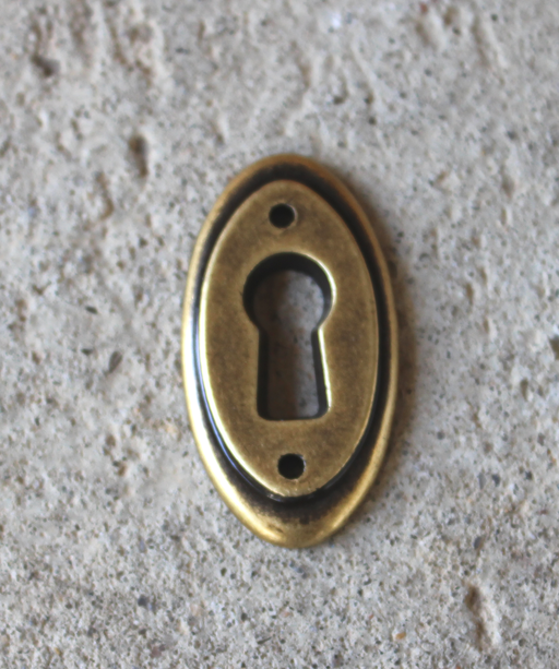 Nøgleskilt 20x37 mm, antik messing