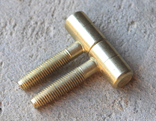 Indboringshængsel Ø14x48 mm m/Ø8,3 mm tap, messing belagt