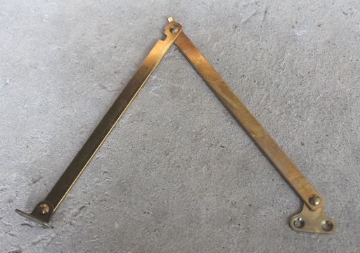 Skærehængsel 300 mm m/vinkel og stop - højre, messingbelagt metal