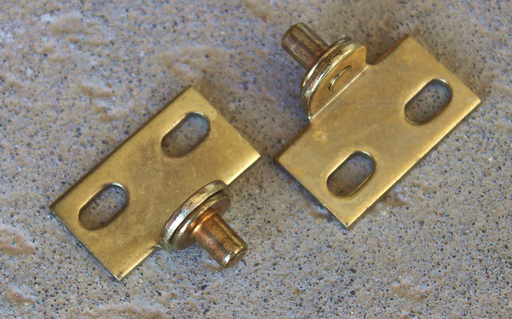 Pindhængsel 28x18 mm, messingbelagt (sæt)