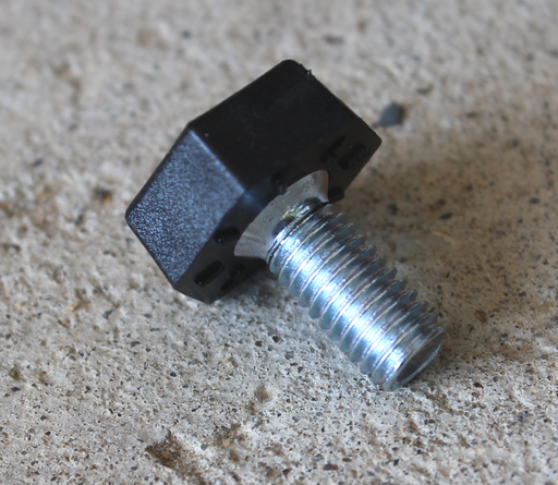 Stillefod m/fast fod M8x16 mm sekskantet, sort plastik