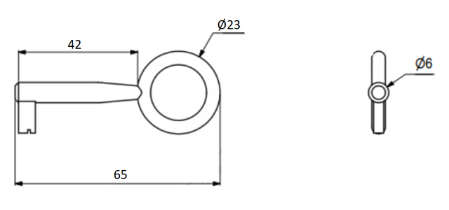 Møbelnøgle 65 mm, elgalvaniseret