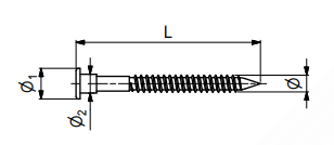 Møbelskrue med spids Ø4x45 mm, elgalvaniseret