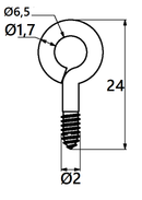 Gardinøsken Ø1,7x25 mm, elgalvaniseret (10 stk)