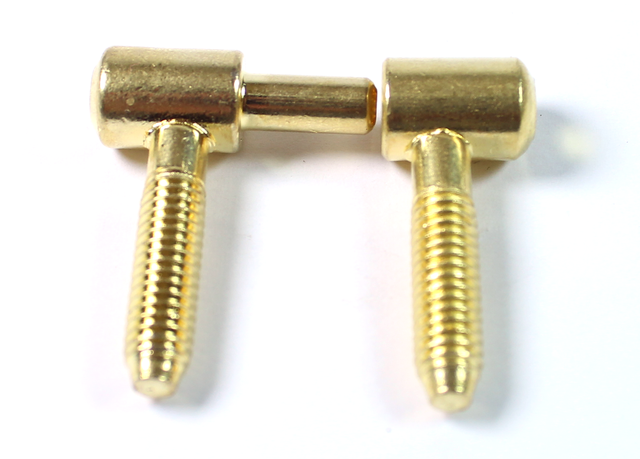 Indboringshængsel Ø9x26 mm med Ø5,5 mm tap, messingfarvet