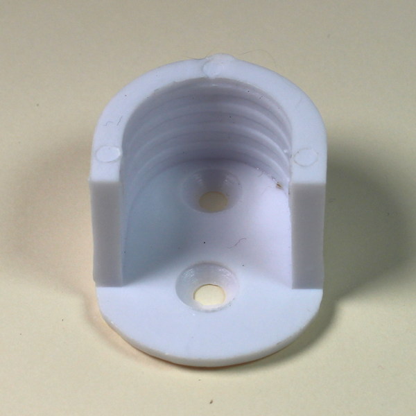Bøjlestangsholder t/Ø18 mm stang, hvid plastik (1 stk)