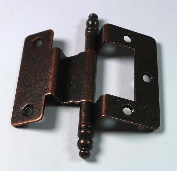 Kanthængsel 80x26 mm t/indeniliggende låge, brunt metal