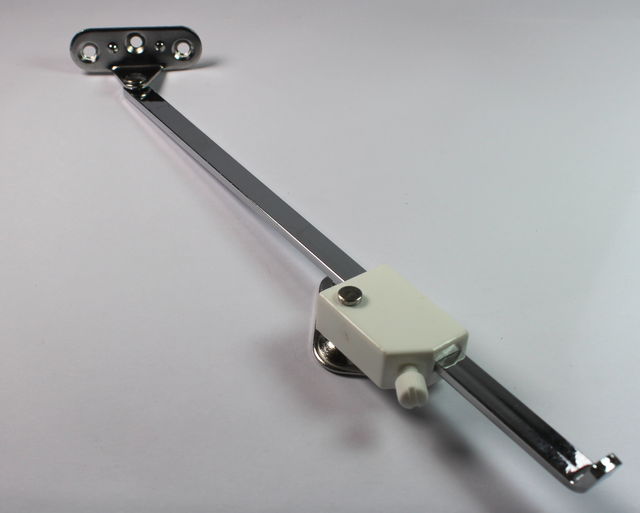 Klapholder 198 mm m/stop og vinkel, hvid/metal