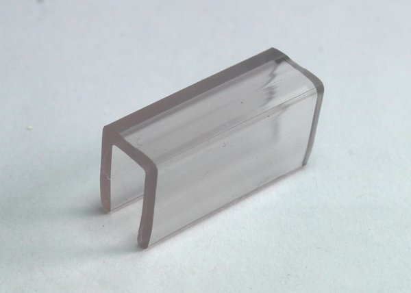 Anslag til 5 mm glashylde, transparent plastik