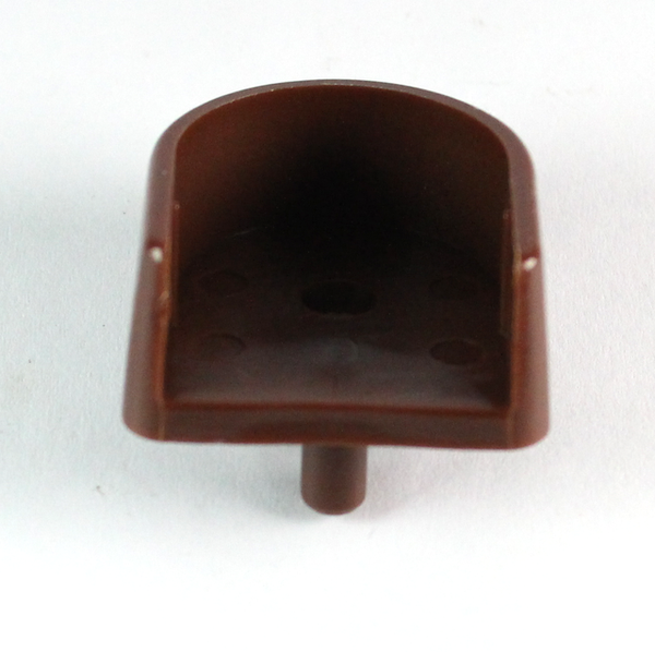 Bøjlestangsholder t/Ø25 mm stang - m/1 tap Ø5 mm, brun plastik (1 stk)