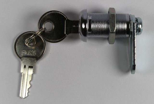 Møbellås Ø18,5 mm med ens nøgler, elgalvaniseret