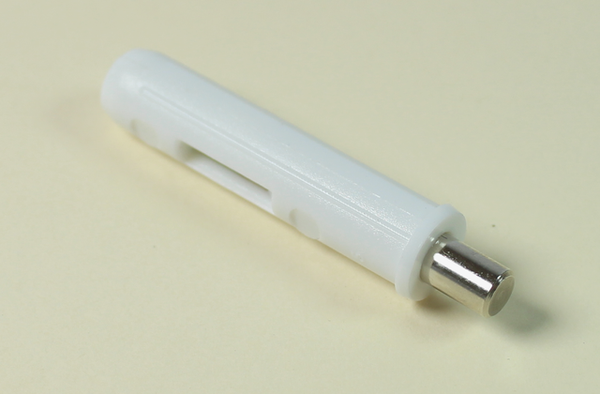 Pindhængsel Ø6,7x31 mm med tap, hvid plastik