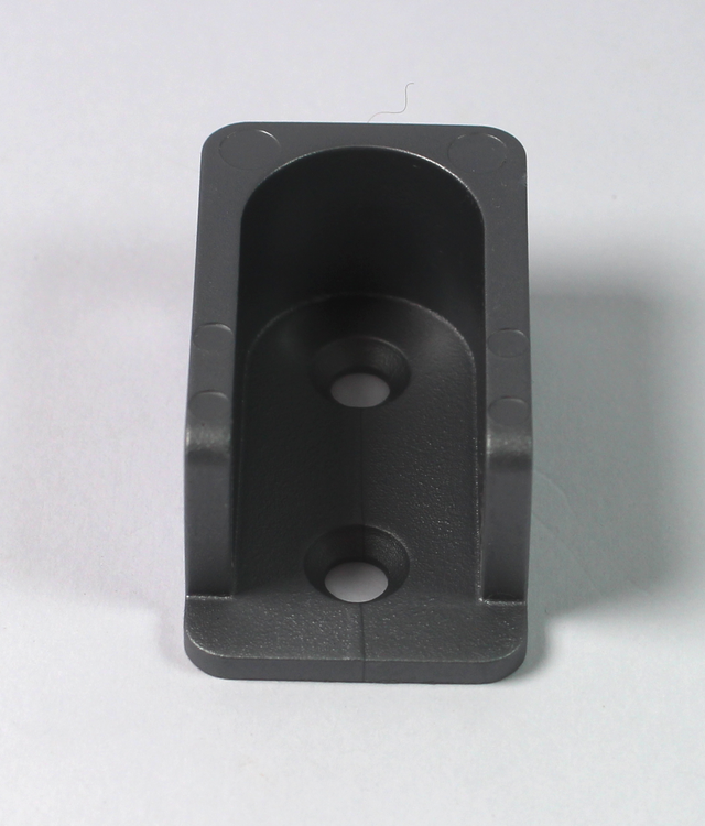 Bøjlestangsholder t/15x22 mm stang, grå plastik (1 stk)