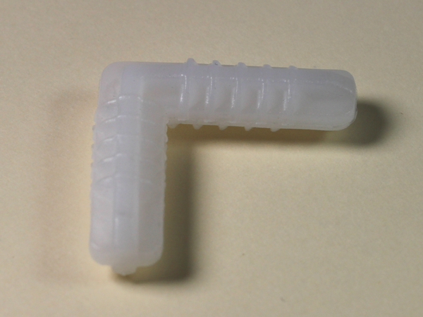 Plastikdyvel vinkel Ø8x30x30 mm, hvid plastik (10 stk)