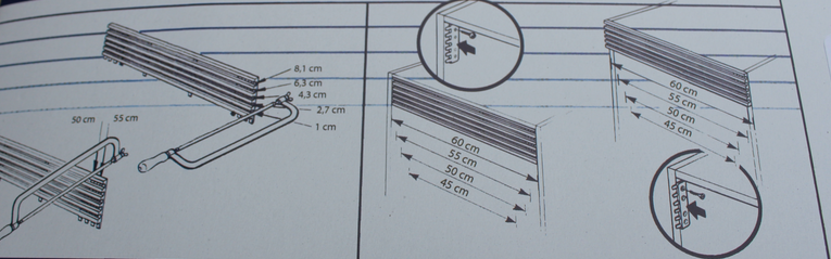 Udluftningsrist 600x100 mm, hvid plastik