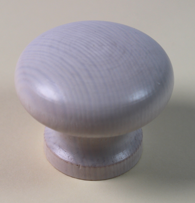 Træknop Ø34x28 mm, fyrretræ hvidtonet