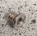 Gevindbøsning M6xØ9x10 mm med hoved, blank metal
