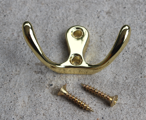 Knag 30x56 mm, messingfarvet