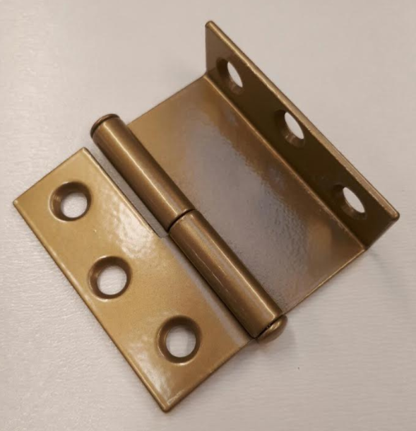 Møbelhængsel 50x17 mm - højre, guldfarvet metal