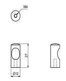 Metalknop Ø12x27 mm med fingerudfræsning, mat