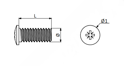 Montageskrue t/hængsler Ø6,3x13 mm rund m/lang "hals", elgalvaniseret (10 stk)