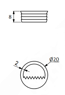 Spejlophængsbeslag Ø20x8 mm, brun plastik