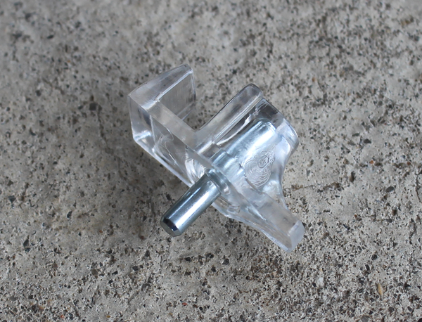 Glashyldebærer m/Ø3 mm tap t/4-6 mm glas, transparent plastik (10 stk)