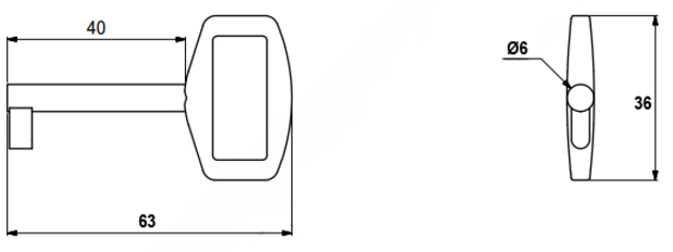 Møbelnøgle 63 mm, brun antik