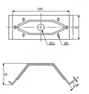 Bordsamlebeslag 100x50x2 mm, elgalvaniseret