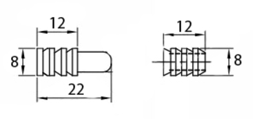 Styretap til bordplade Ø8x12 mm, elgalvaniseret (sæt)