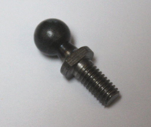 Beslag t/gasdæmper M6 gevind Ø10 mm kugle, ubehandlet metal