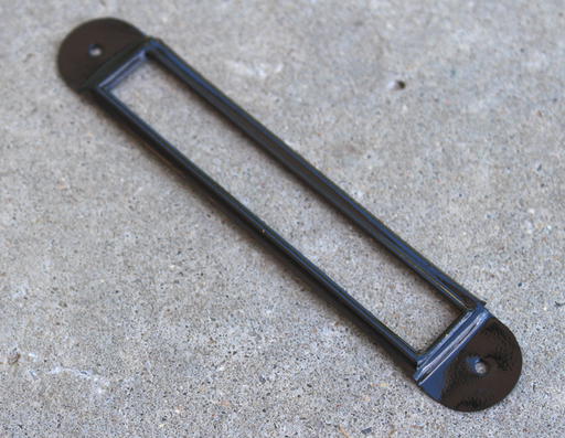 Etiket ramme 115x20 mm, sort metal