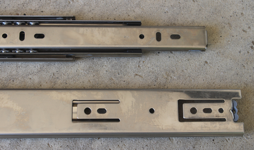 Kugleudtræk 45x400 mm m/fuldt udtræk, rustfri stål (sæt)