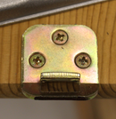 Klaphængsel til endetillægsplade 35x38x3 mm med stop, gulgalvaniseret (hundel)