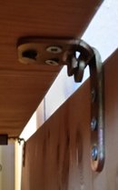 Klaphængsel til endetillægsplade 35x38x3 mm med stop, gulgalvaniseret (hundel)