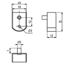 Bøjlestangsholder til 18 mm stang - med 1 tap, messingfarvet (1 stk)