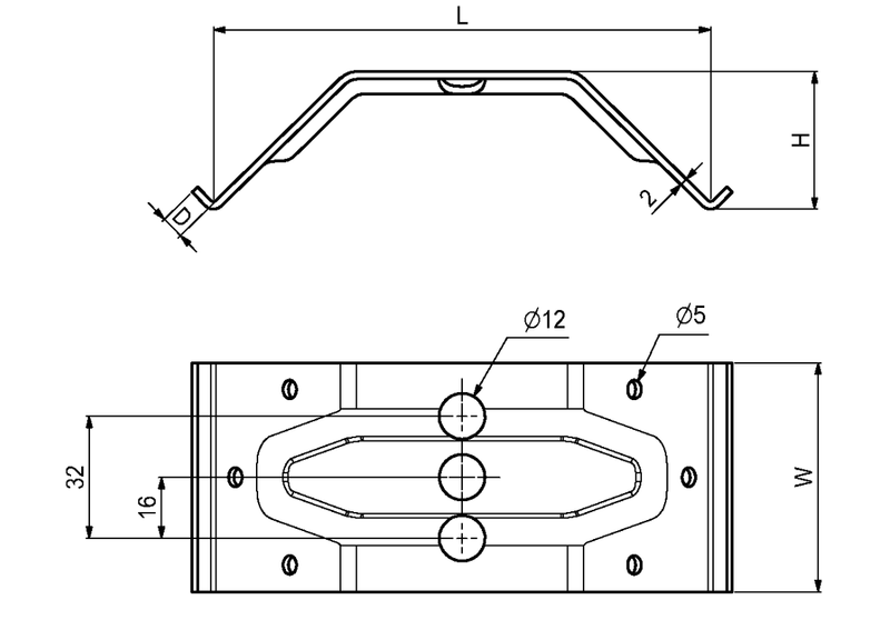 Bordsamlebeslag 100x60x1,5 mm, elgalvaniseret