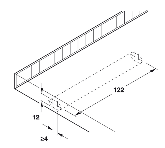 Skjult hyldebærer t/svævehylde Ø7x205 mm, elgalvaniseret