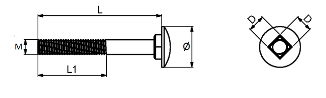 Bræddebolt M5x12 mm, elgalvaniseret