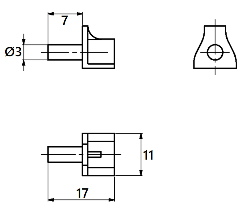 Glashyldebærer Ø3 mm, transparent plastik/metal (10 stk)