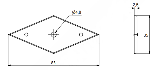 Dækplade til greb 83x35 mm, brun antik