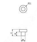 Glaspladebærer Ø8x13 mm, transparent gummi