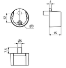 Bøjlestangsholder t/Ø18 mm stang - m/1 tap, hvid plastik (1 stk)