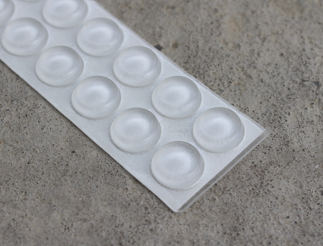 Gummidup Ø13x4 mm - flad, transparent (20 stk)