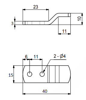 Ophængsbeslag/krog 40x15 mm, elgalvaniseret (sæt)