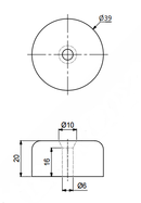 Plastikfod Ø39x20 mm, sort