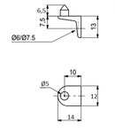 Hyldebærer med Ø5 mm tap og hul, metal (10 stk)
